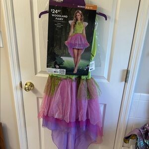 Woodland Fairy Costume with Pink and Green Tulle